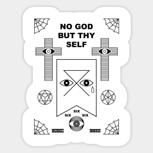 No God But Thyself on White Sticker